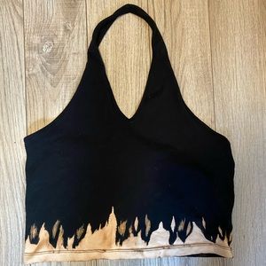 Target halter top that I bleached with flames